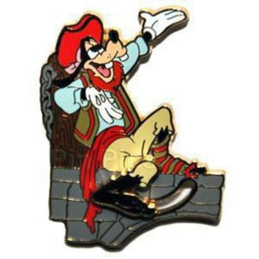 Vintage‎ Disney Pirates of the Caribbean Goofy Hairy moving Leg (3D) pin 45776